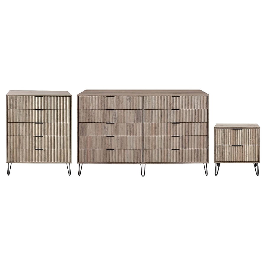 Manhattan Comfort DUMBO Modern 5-Drawer Tall Dresser in Grey Manhattan Comfort DUMBO Modern 5-Drawer Tall Dresser in Grey
