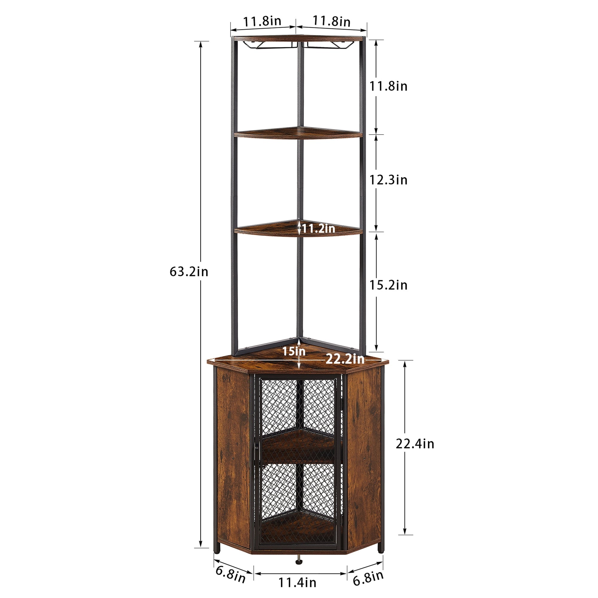 Vecelo LOE-XF-CS04-BRN bookcases - View #3
