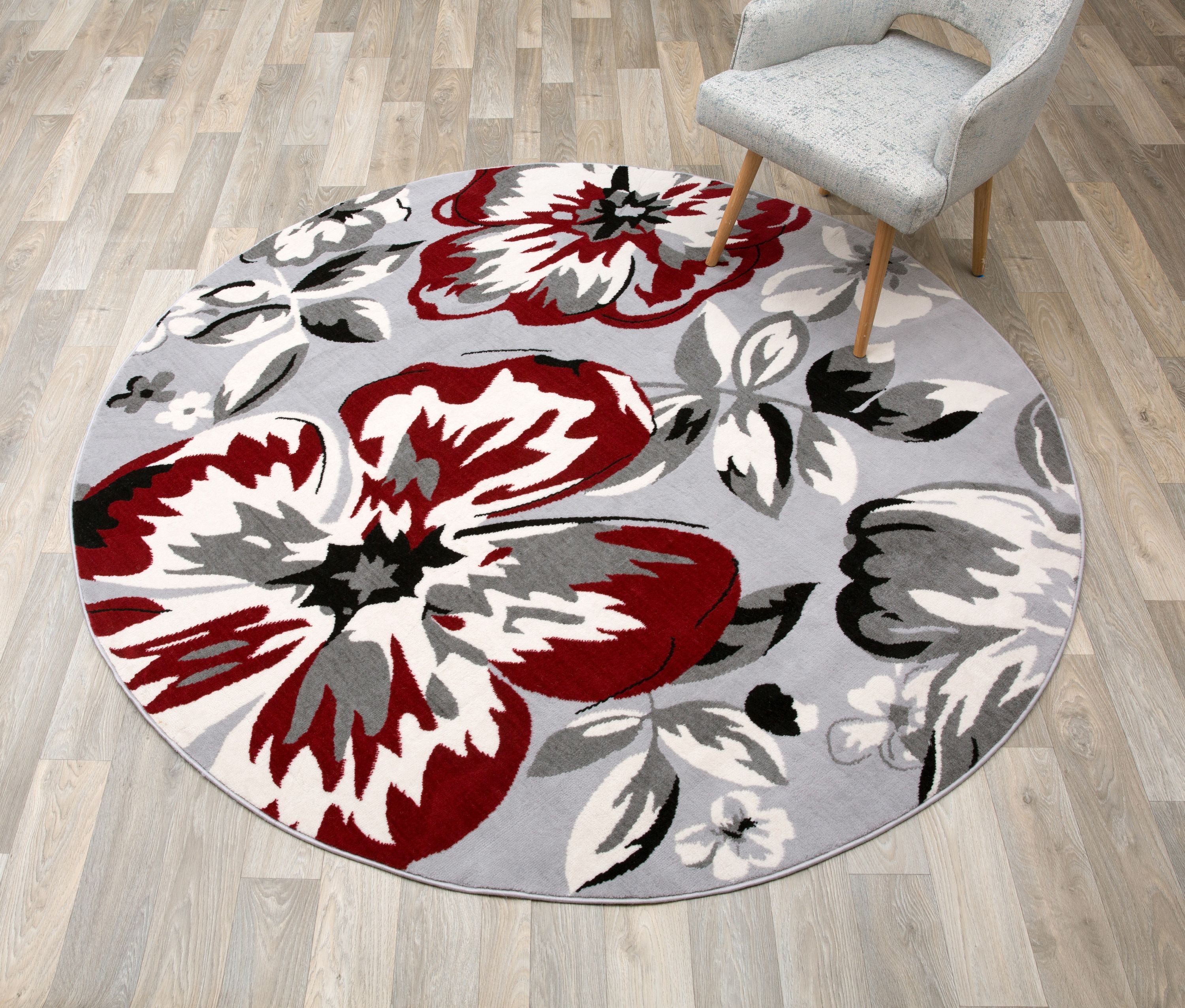 Unique Loom Newport 10 ft Round Multi Floral Area Rug