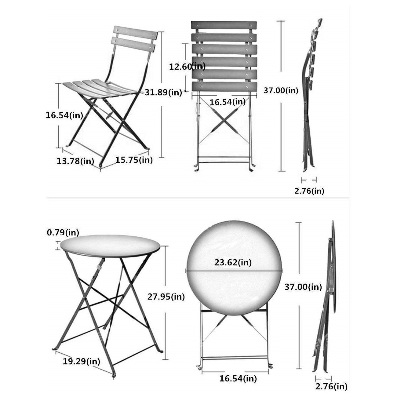 Clihome ZY-2BPPXSL6-GR Patio-Dining-Sets - View #6