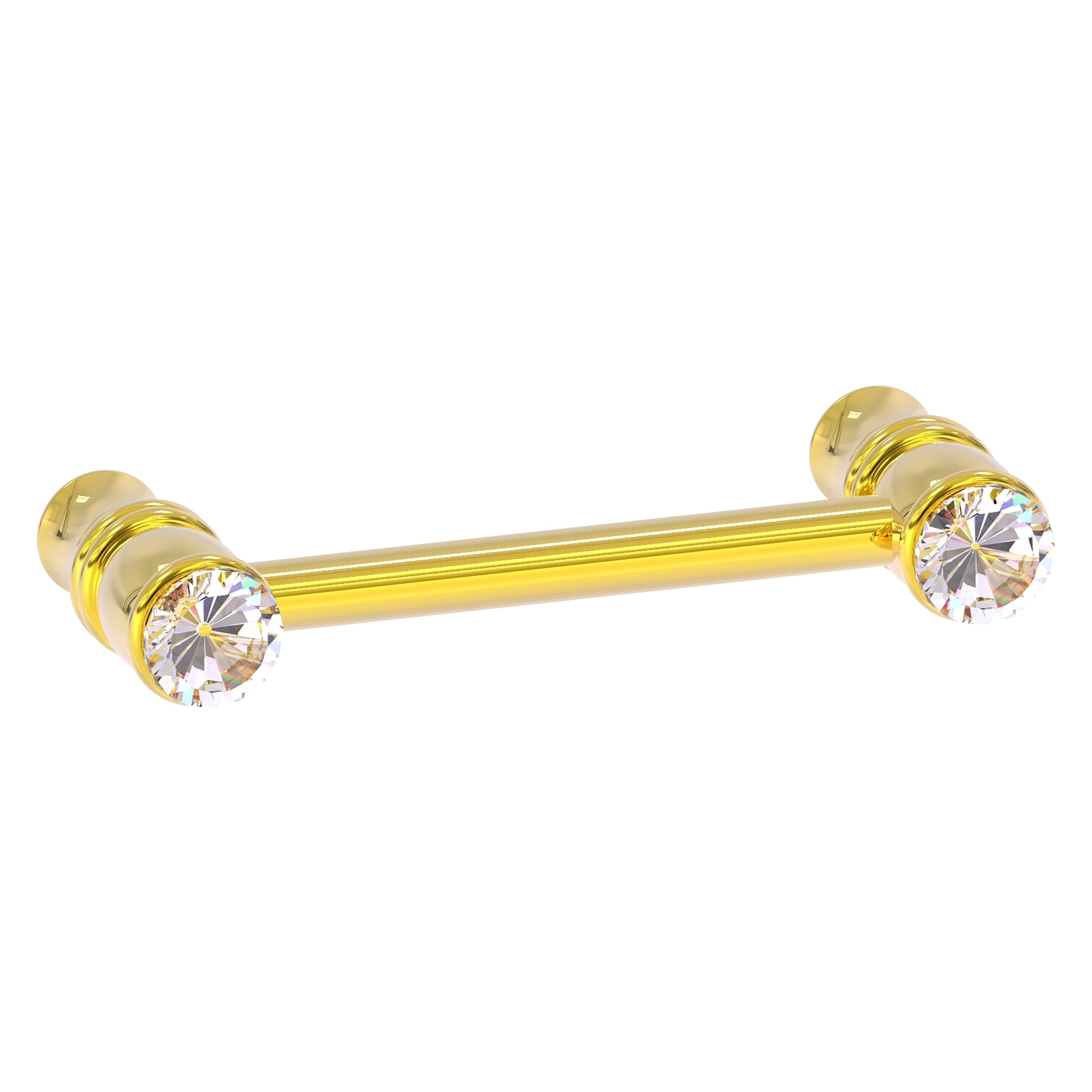 Allied Brass CC-30-3-PB Carolina Crystal 3-in , 76mm Center to Center Polished Brass Dual Mount Cylindrical Bar For Use on Appliances Drawer Pulls