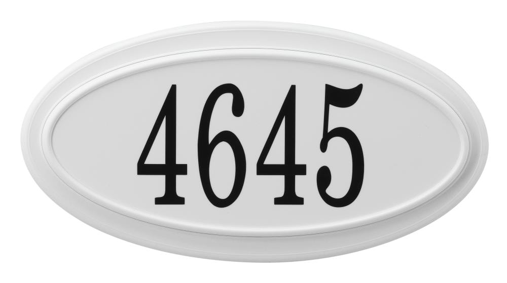 Graphite Grey & White Mat Finish Oval House Number Sign 