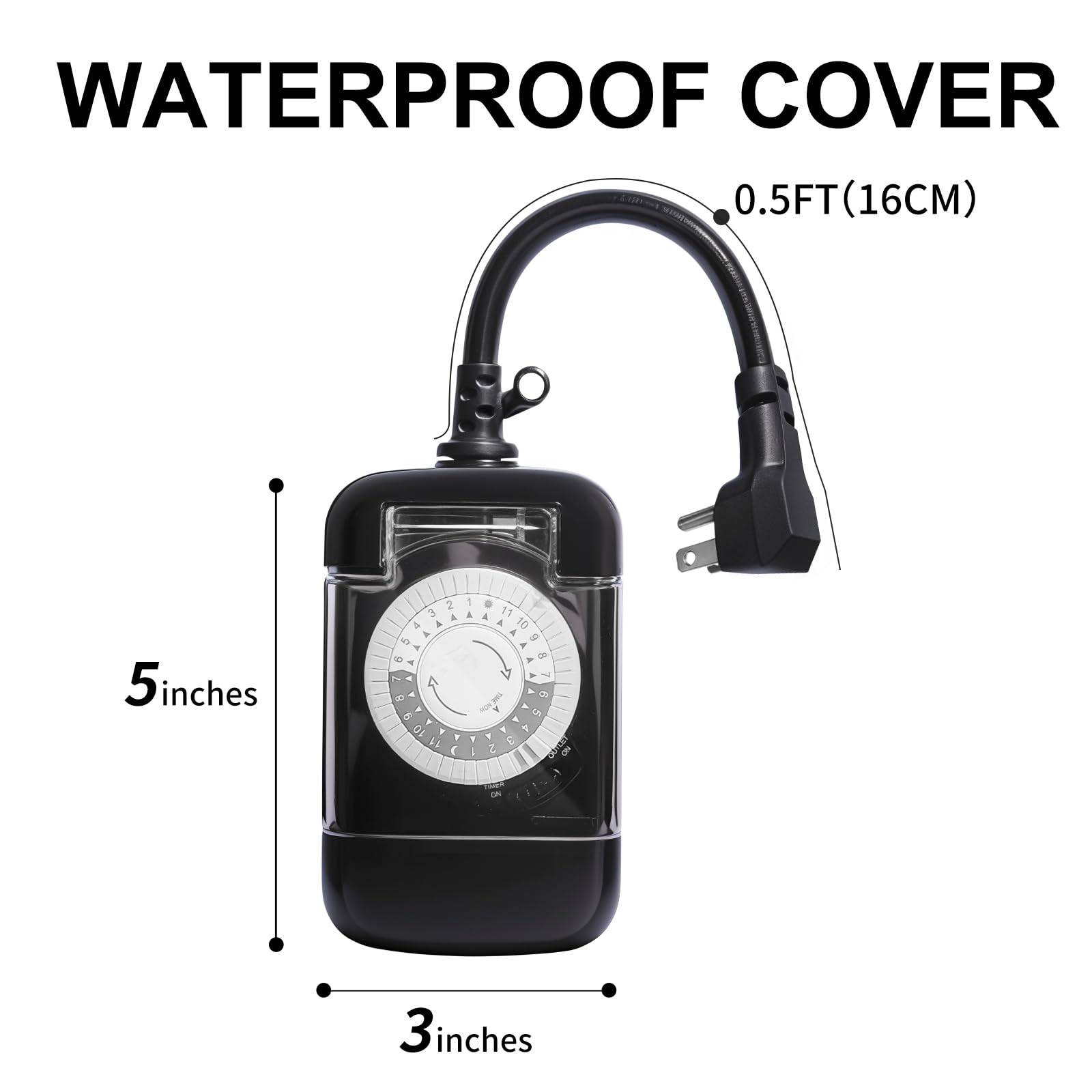 Oyezvary Outdoor Mechanical Timer Switch 24 Hour Programmable Two ...