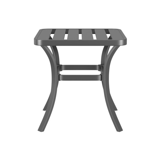 Melrose Square Outdoor End Table, Black Aluminum Patio End Table