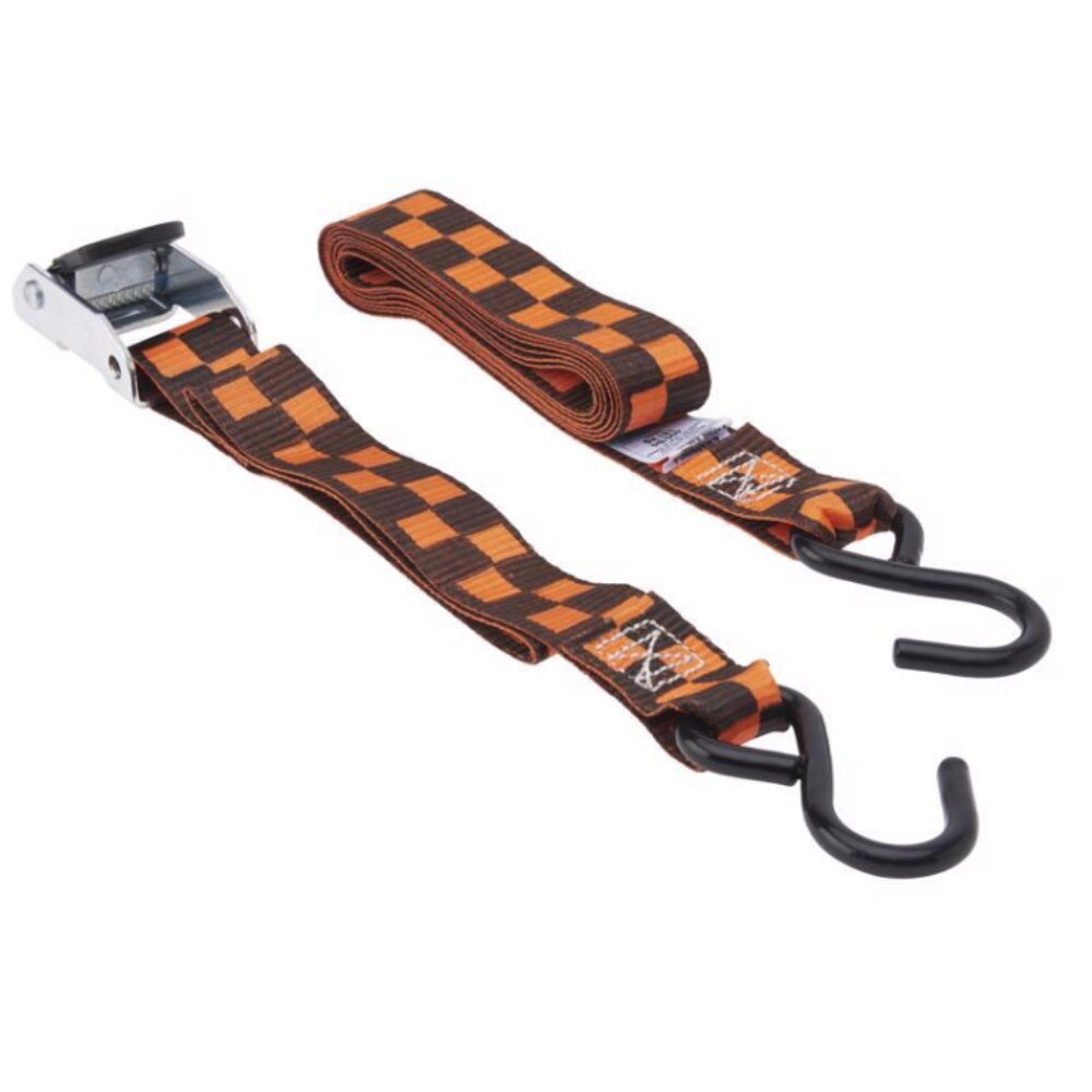 Keeper  1.25 inch x 8 ft Cam Buckle Tie Down Strap 400 lb WLL 4 Pack Black Orange