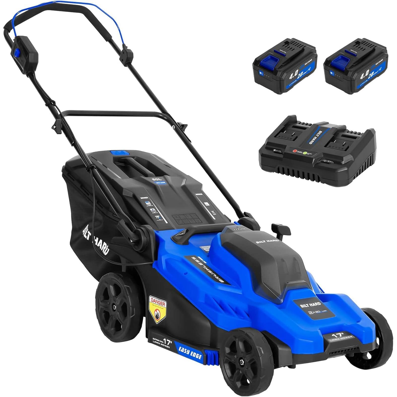 BILT HARD TMA-0559 40-volt 17-in Push Battery Walk Mower with (2) 4 Ah Battery Included