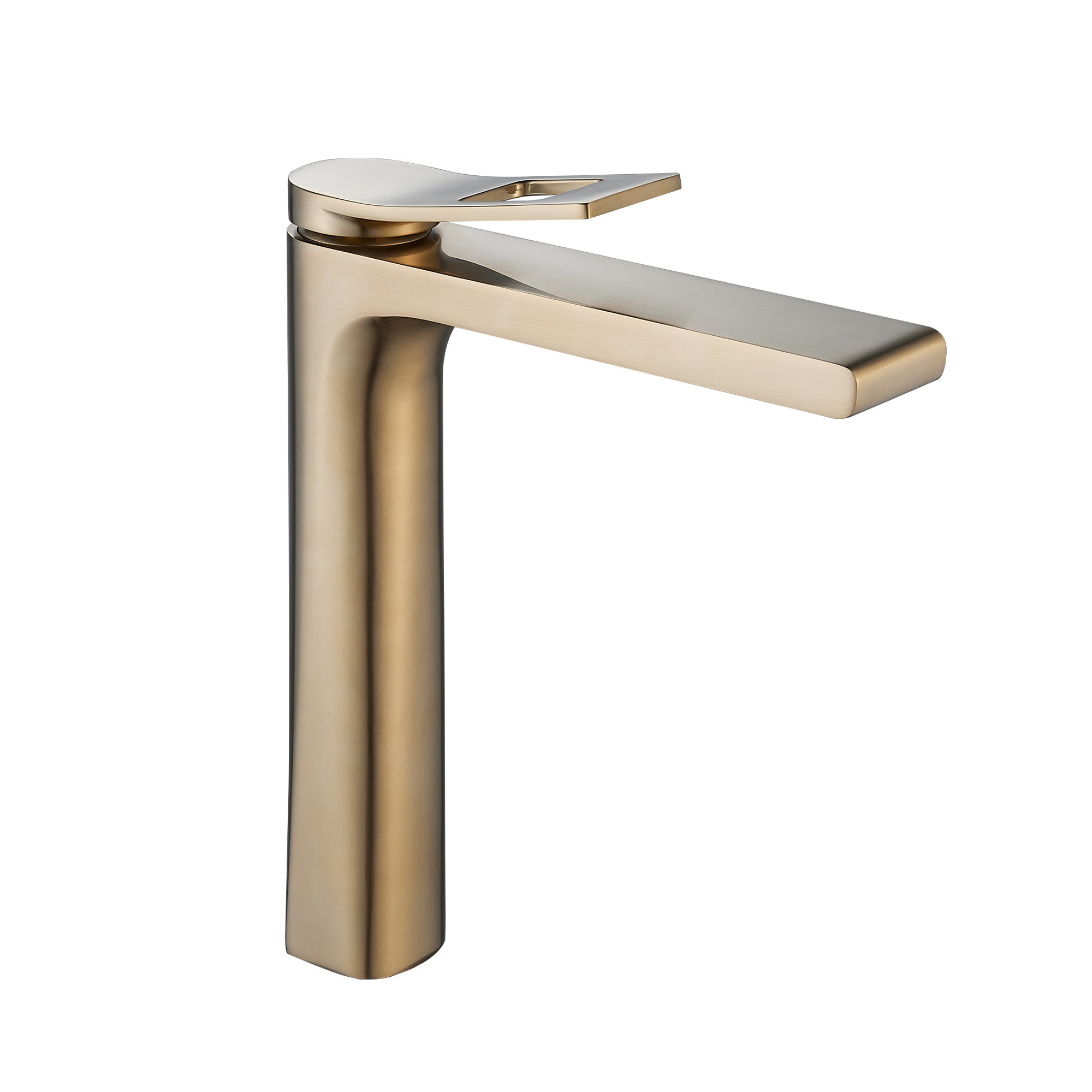 FORIOUS LL40030G-H Gold Vessel 1-handle High-arc Commercial/Residential Handle Bathroom Sink Faucet