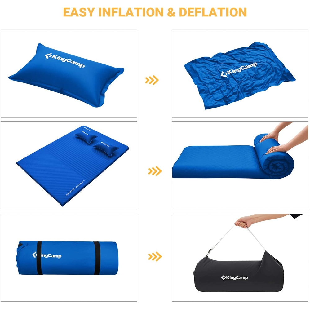 KingCamp Kingcamp Double Self Inflating Camping Sleeping Mat Pad With 2 ...