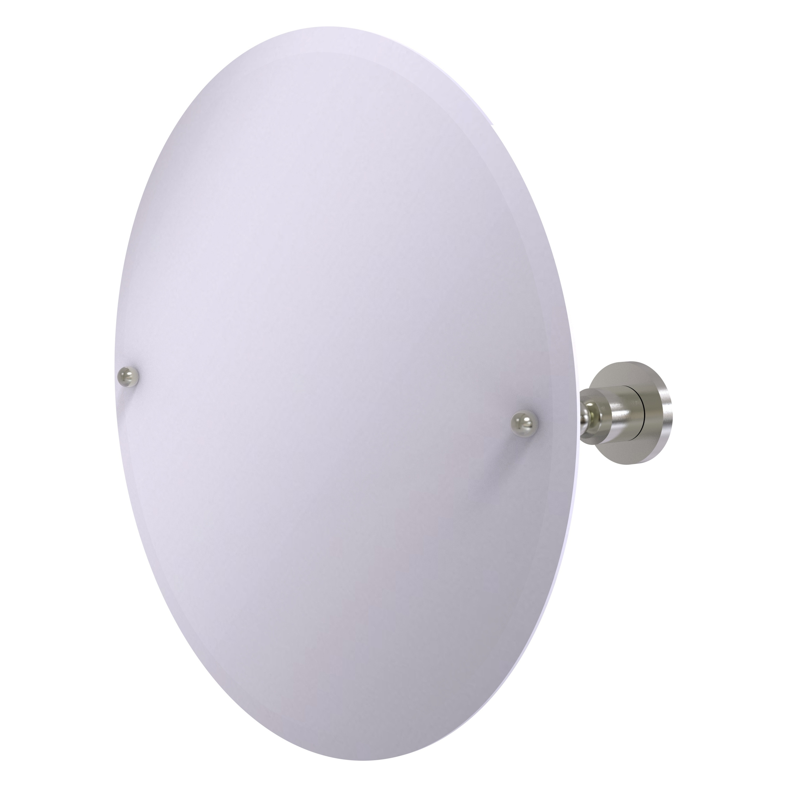 Allied Brass AP-90-SN Astor Place 22-Inches x 22-Inches Beveled Frameless Round Tilting Bathroom Vanity Mirror ( Satin Nickel )