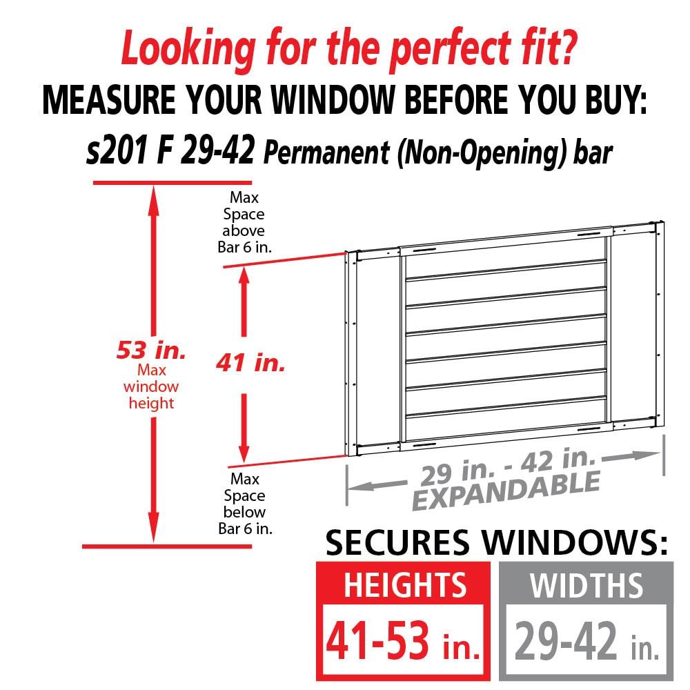 Mr. Goodbar F 29-in x 41-in White Steel Fixed Window Security Bar S201 F 29-42 Sansujyuku sansujyuku.com