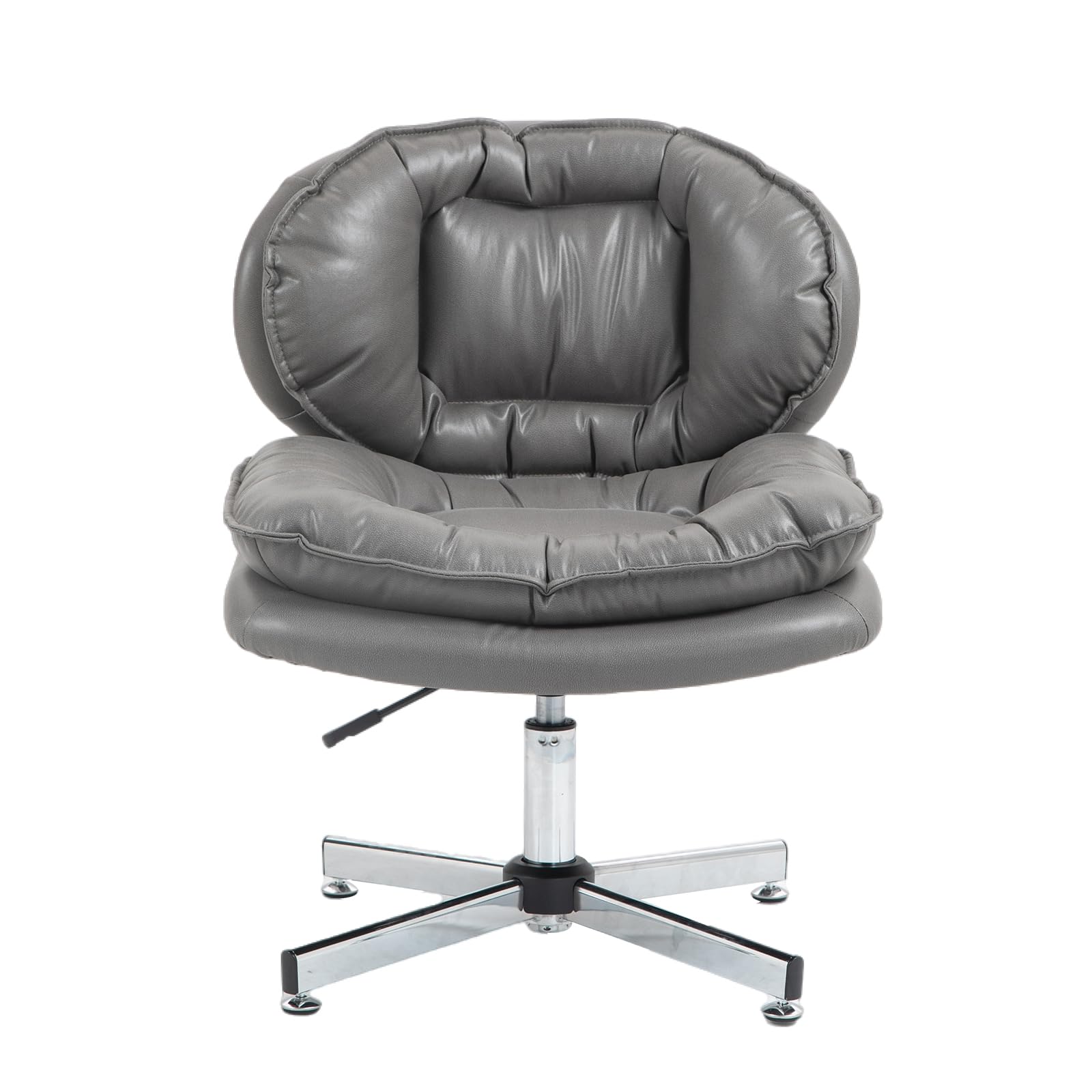 LTMATE LSLCAA01GY Gray Contemporary Ergonomic Adjustable Height Swivel Faux Leather Task Chair