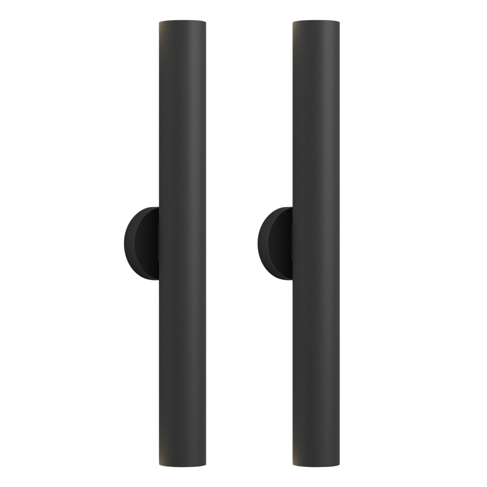 LamQee 06FTL0325BBK-2 Exterior LED Wall Light 2 -Pack 28-in H Matte Black Hardwired Integrated LED Outdoor Wall Light