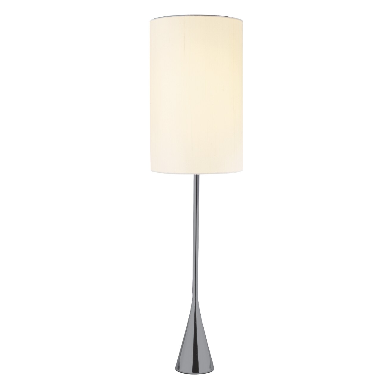 HomeRoots 4000372652 Black Nickel Finish Metal Tall White Shade Table Lamp