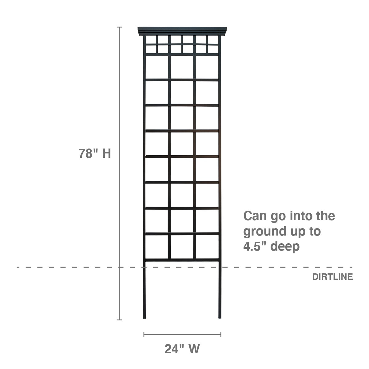 Style Selections 24-in W x 78-in H Black Steel Garden Trellis in the ...