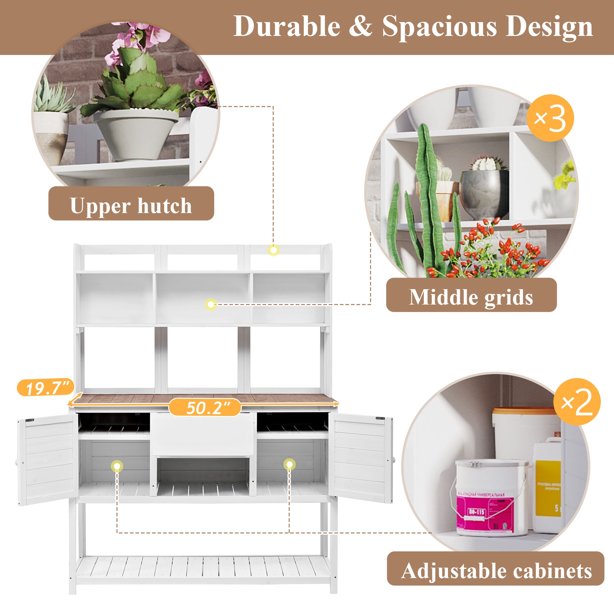 Kahomvis G243-QP717-05 Potting-Benches - View #3