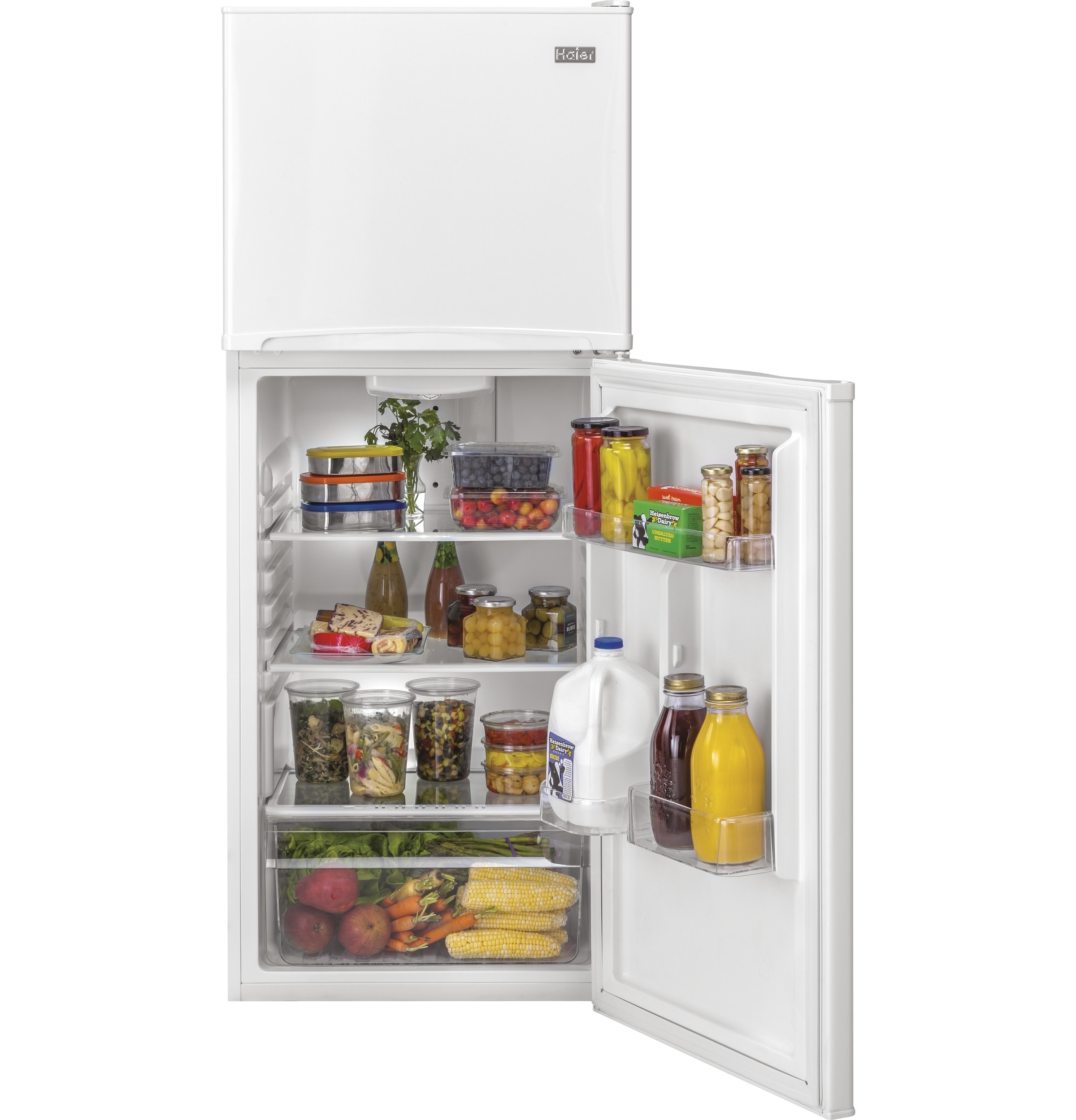 Haier 9.8-cu ft Counter-depth Top-Freezer Refrigerator (White) in 