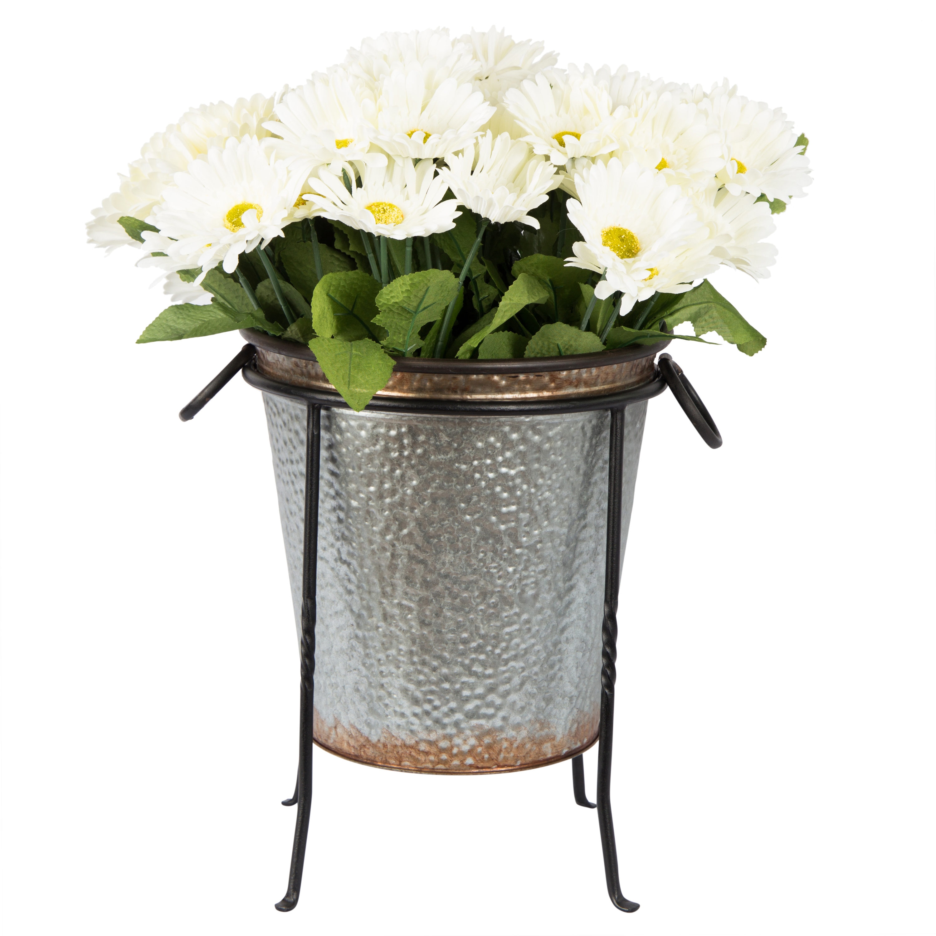 14" Black Wrought Iron Patio Plant Stand