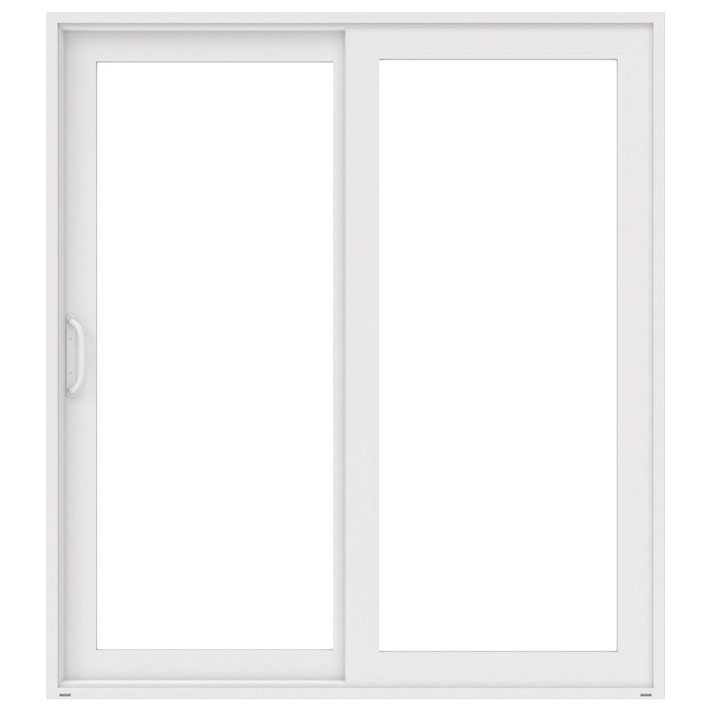 JELD-WEN 72-in x 80-in Impact Clear Glass White Vinyl Left-Hand Sliding  Double Door Sliding Patio Door at Lowes.com