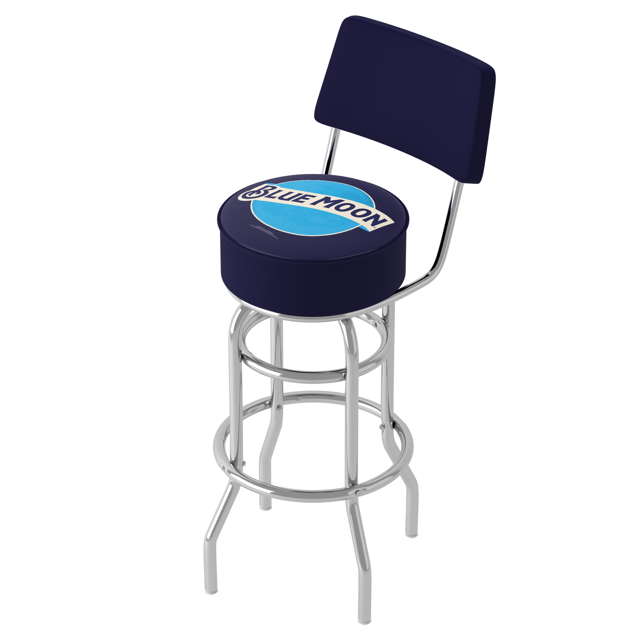 Trademark Gameroom BM1100 Bar Stools with Backs Chrome 31.0-in H Bar height Round seat Swivel Metal Bar Stool and Back