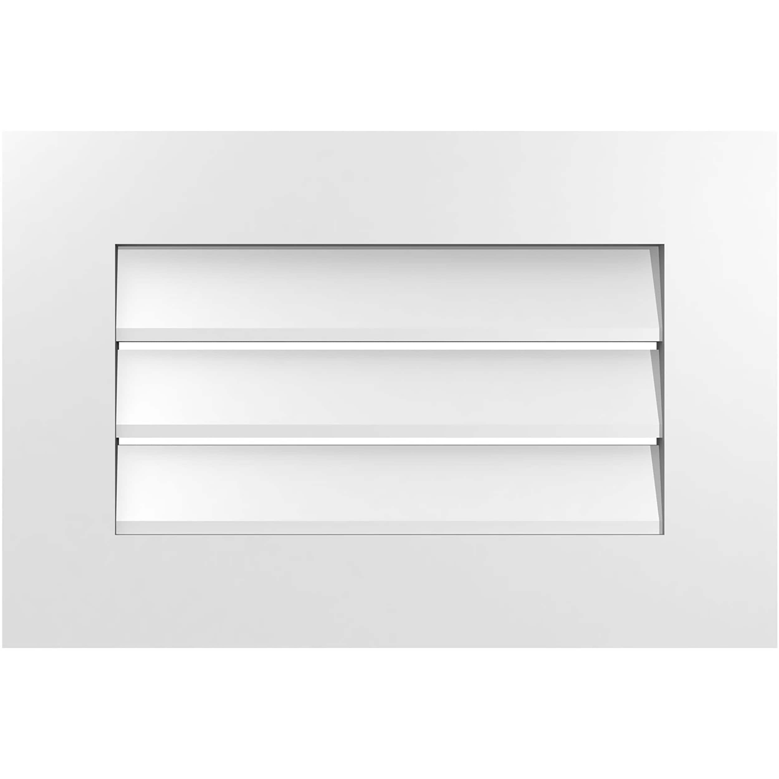 Ekena Millwork GVPVE24X1601SF 24-Inches x 16-Inches Off-white Rectangle PVC Gable Louver Vent