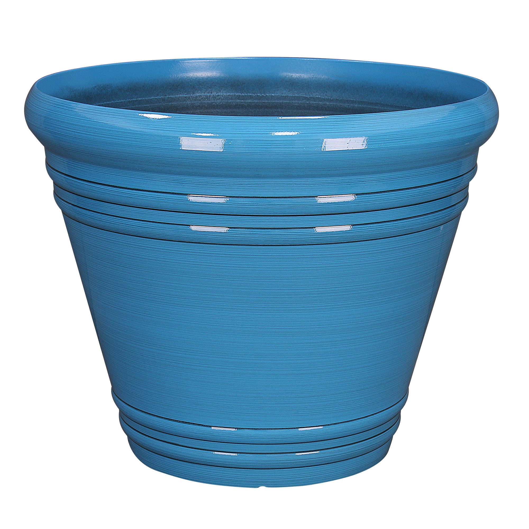 Details about   Large Blue Resin Planter 18.58-in W x 17.32-in H Flute Round Bell Planter 