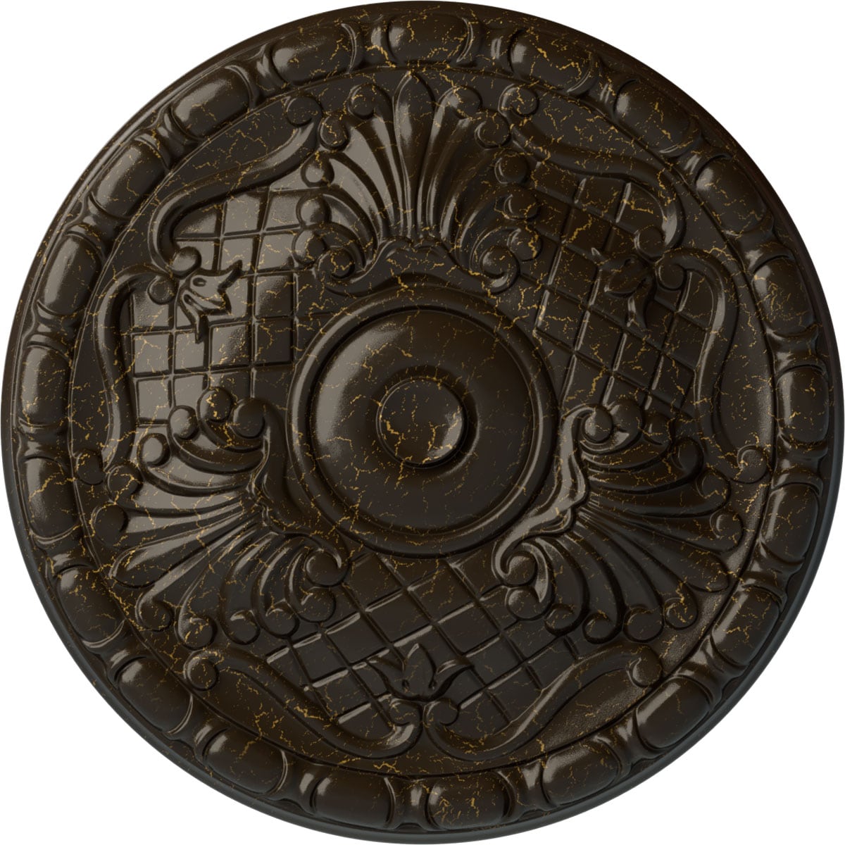 Ekena Millwork CM16AMSHC Amelia 15.75-in W x 15.75-in L Painted Stone Hearth Crackle Polyurethane Whole Ceiling Medallion