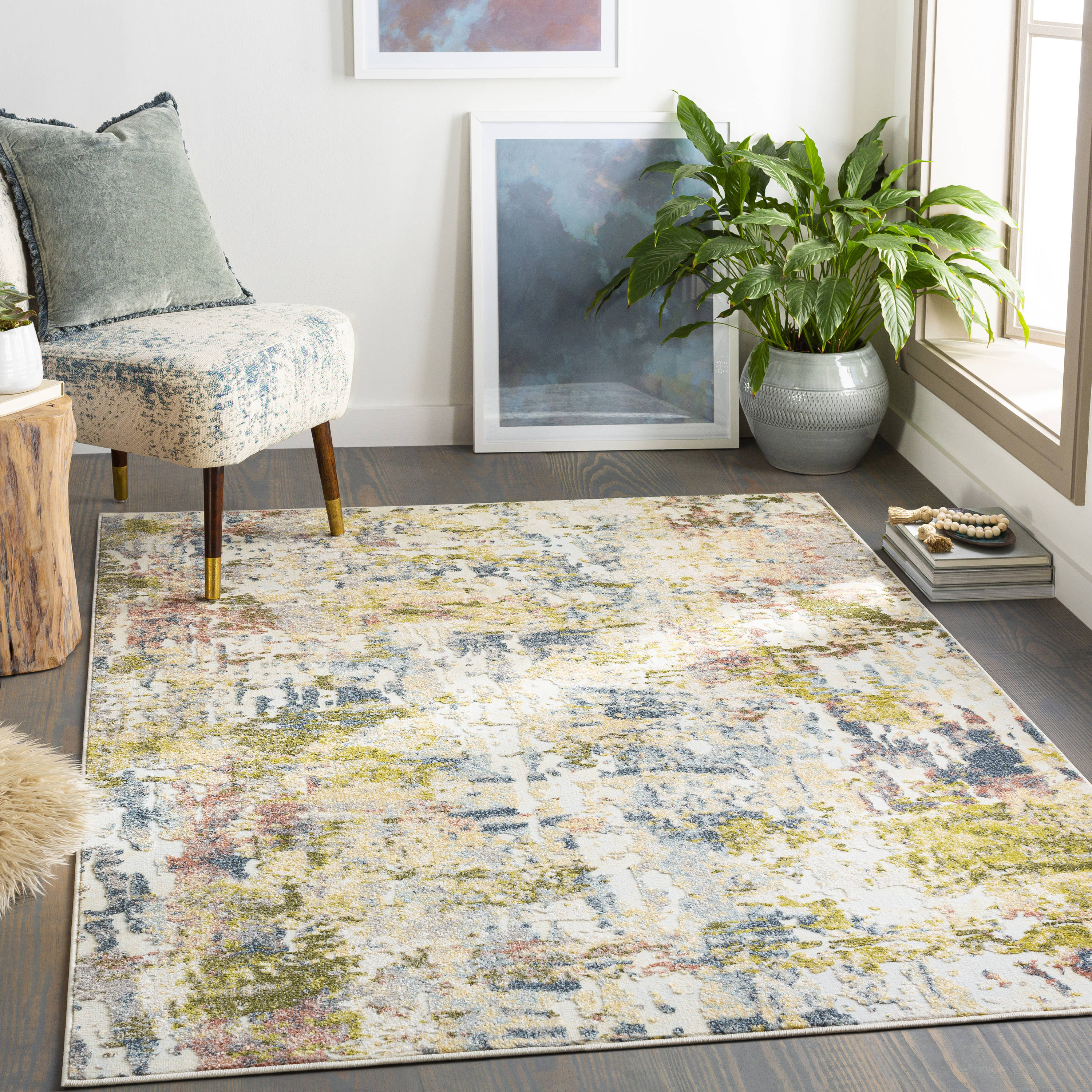 Surya NWM2324-710103 New Mexico 8 X 10 (ft) Charcoal/White Indoor Abstract Area Rug