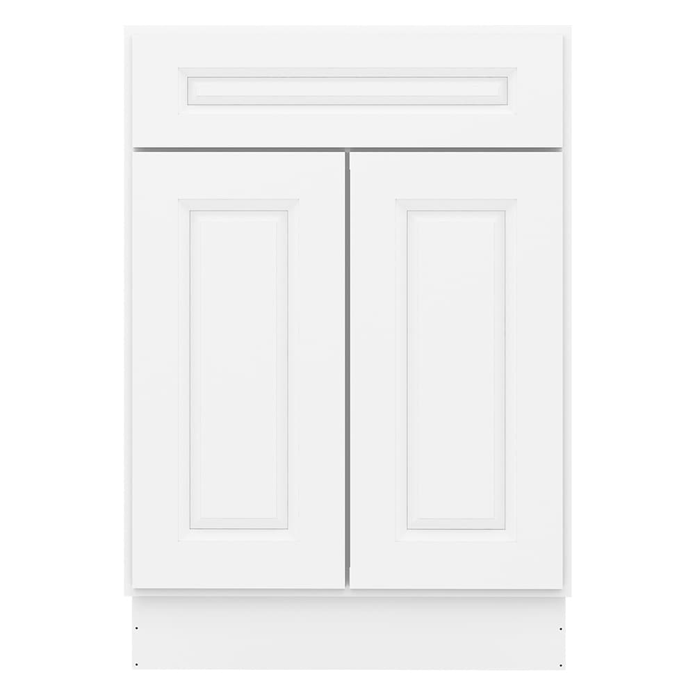 HomLux 24-in W x 34.5-in H x 24-in D Traditional White Painted Base Ready to Assemble (RTA) Plywood Cabinet Raised Panel Square