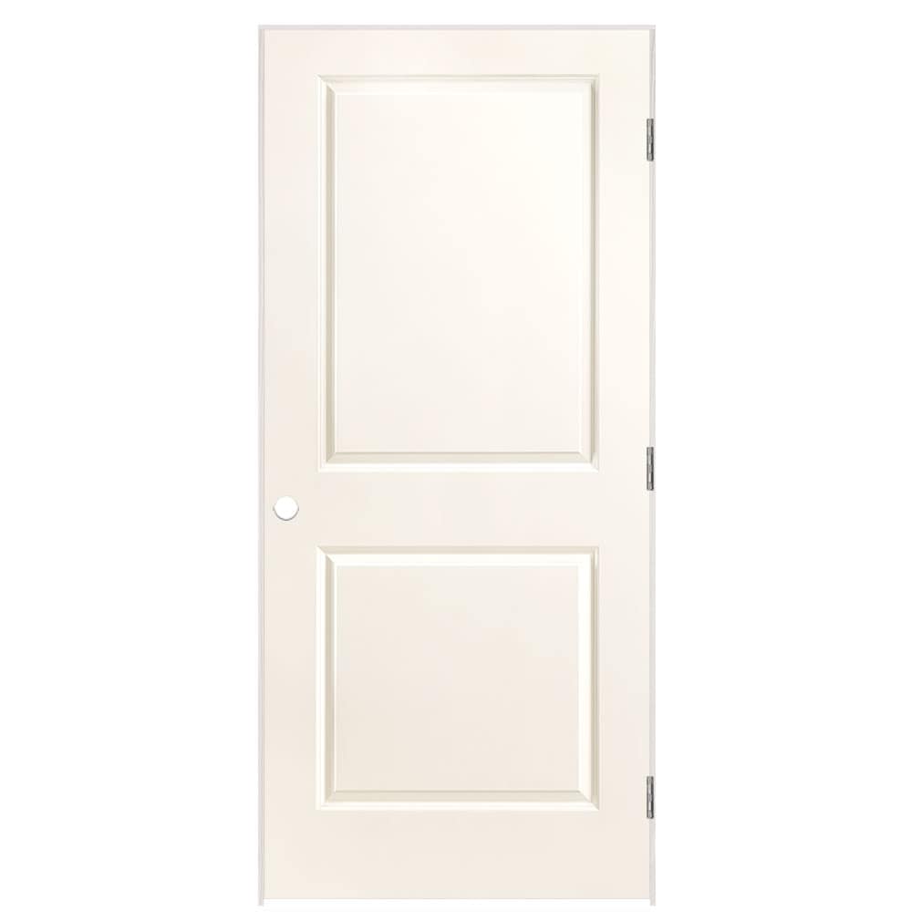 Masonite 1316047 36-in x 80-in White Solid core 2-panel square Left hand Smooth Prefinished Molded composite Flat Jamb Single Prehung Interior Door