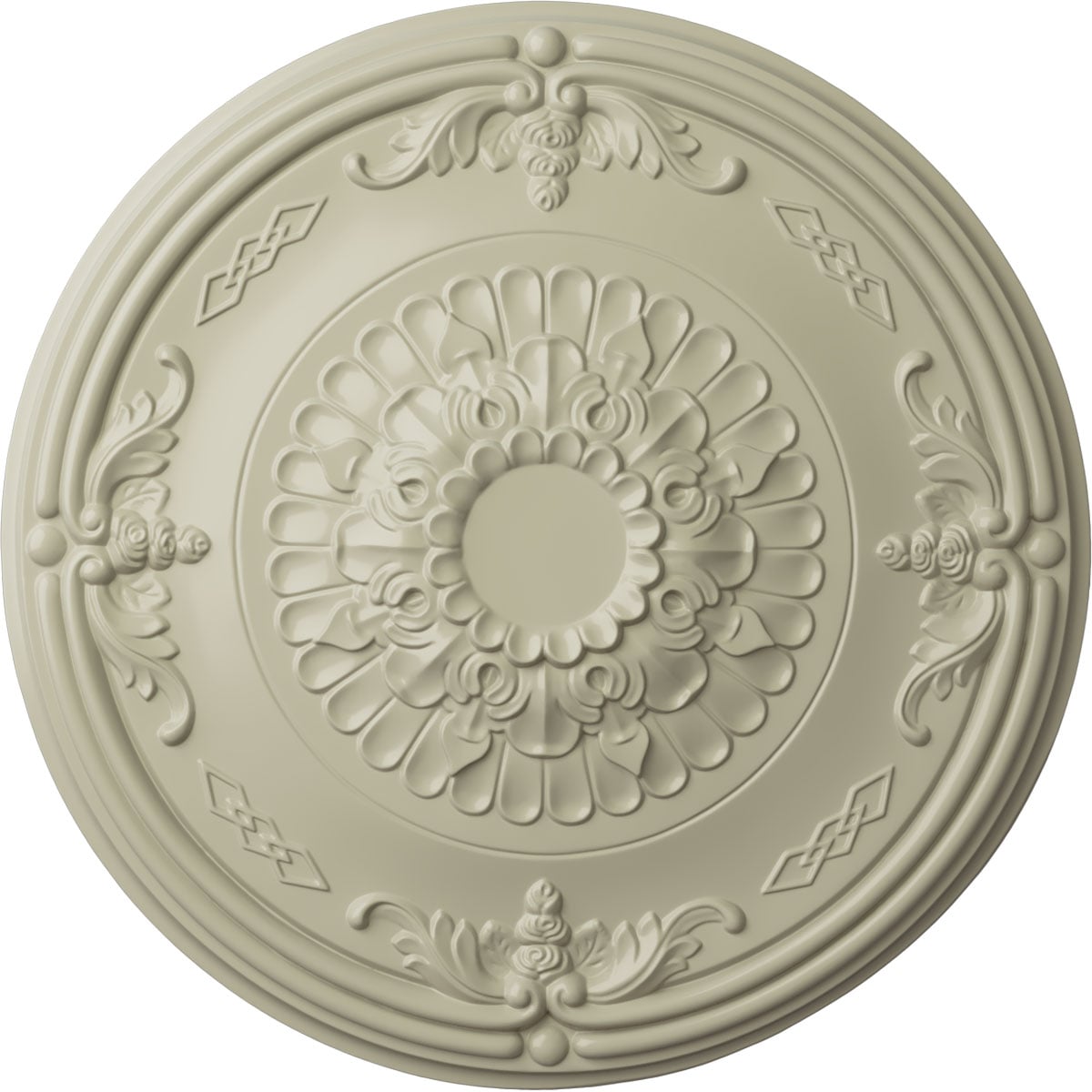 Ekena Millwork CM27ATCYF Athens 26.25-in W x 26.25-in L Painted Clear Yellow Polyurethane Whole Ceiling Medallion