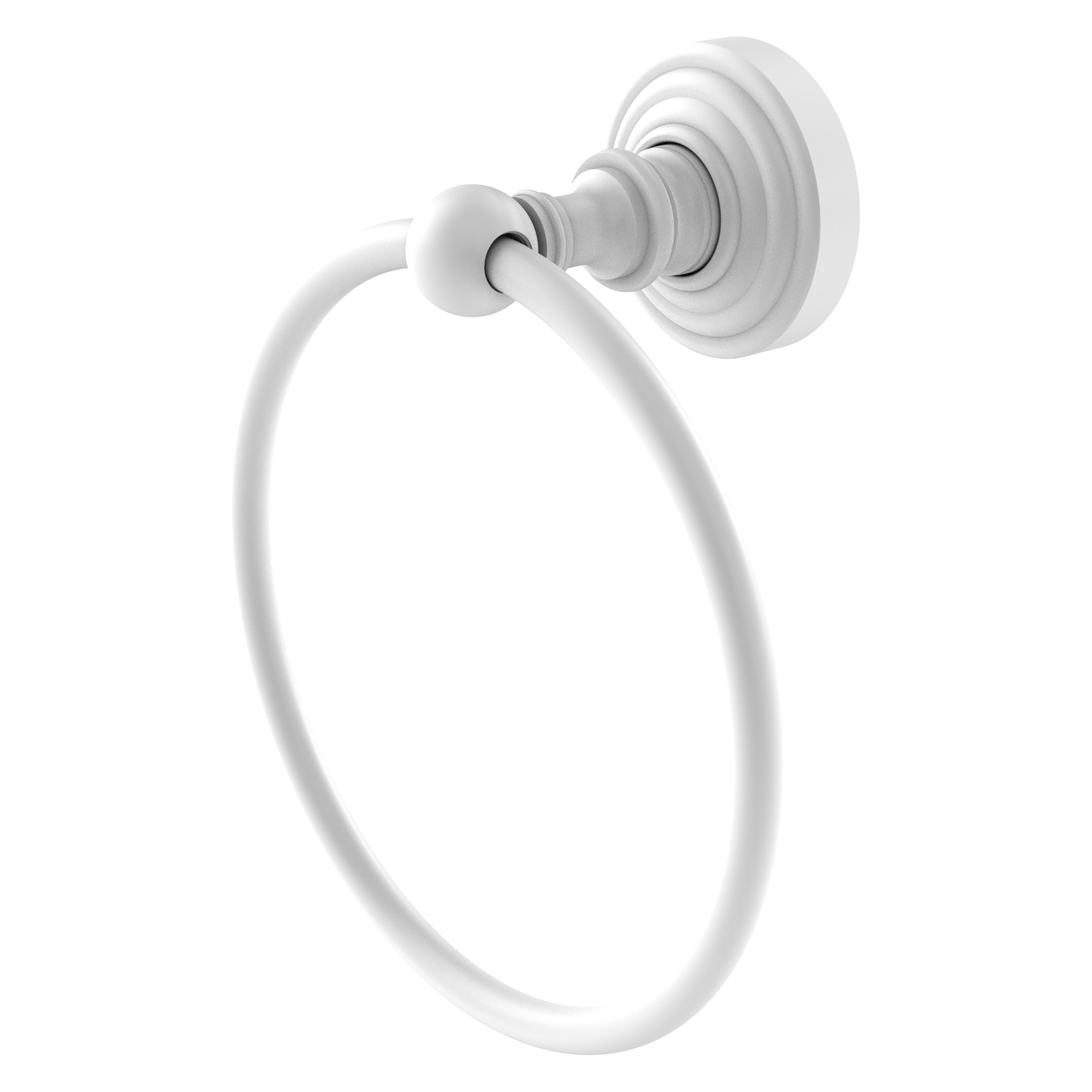 Allied Brass WP-16-WHM Waverly Place Matte White Wall mount Single Towel Ring