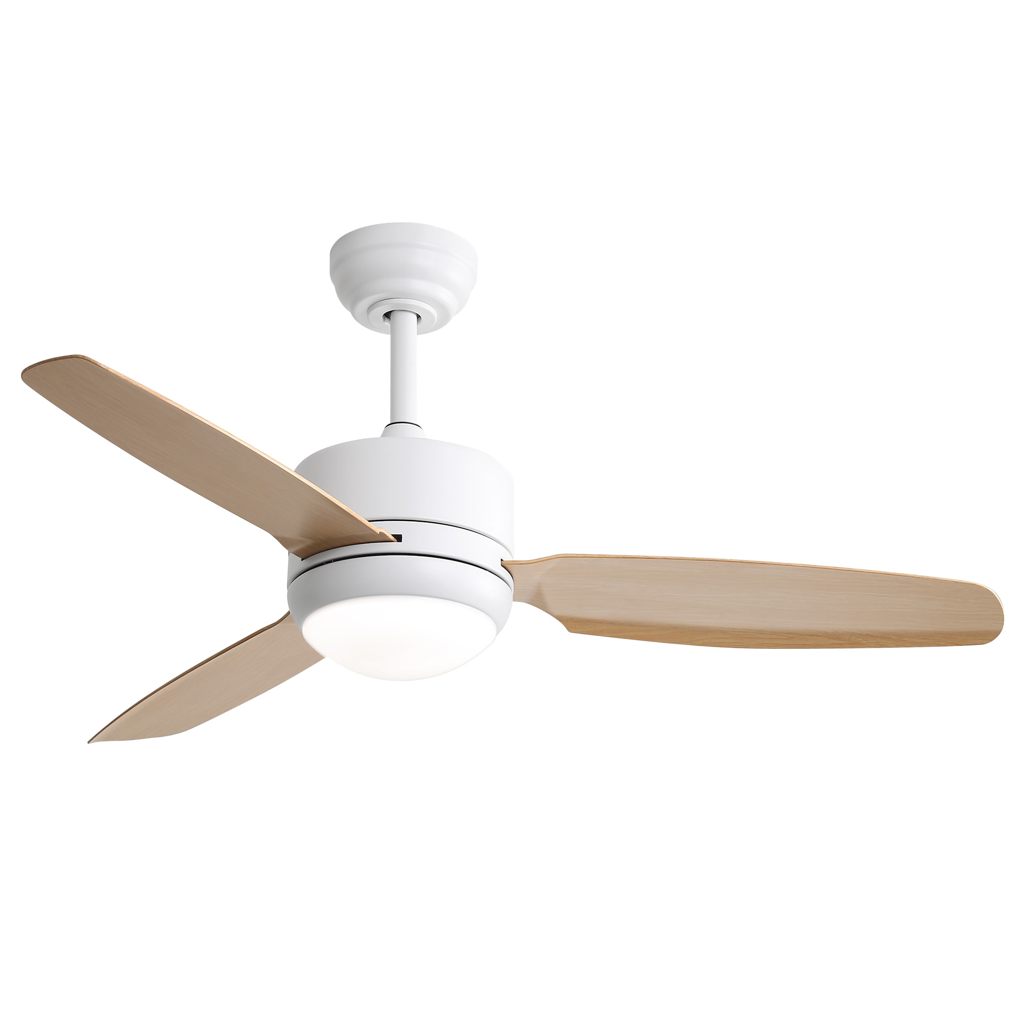 Bybafun YD1300071 46-in Color-Changing Integrated LED Outdoor White + Yellow with ABS Blades Ceiling Fan With Light and Remote ( 3 -Blade )