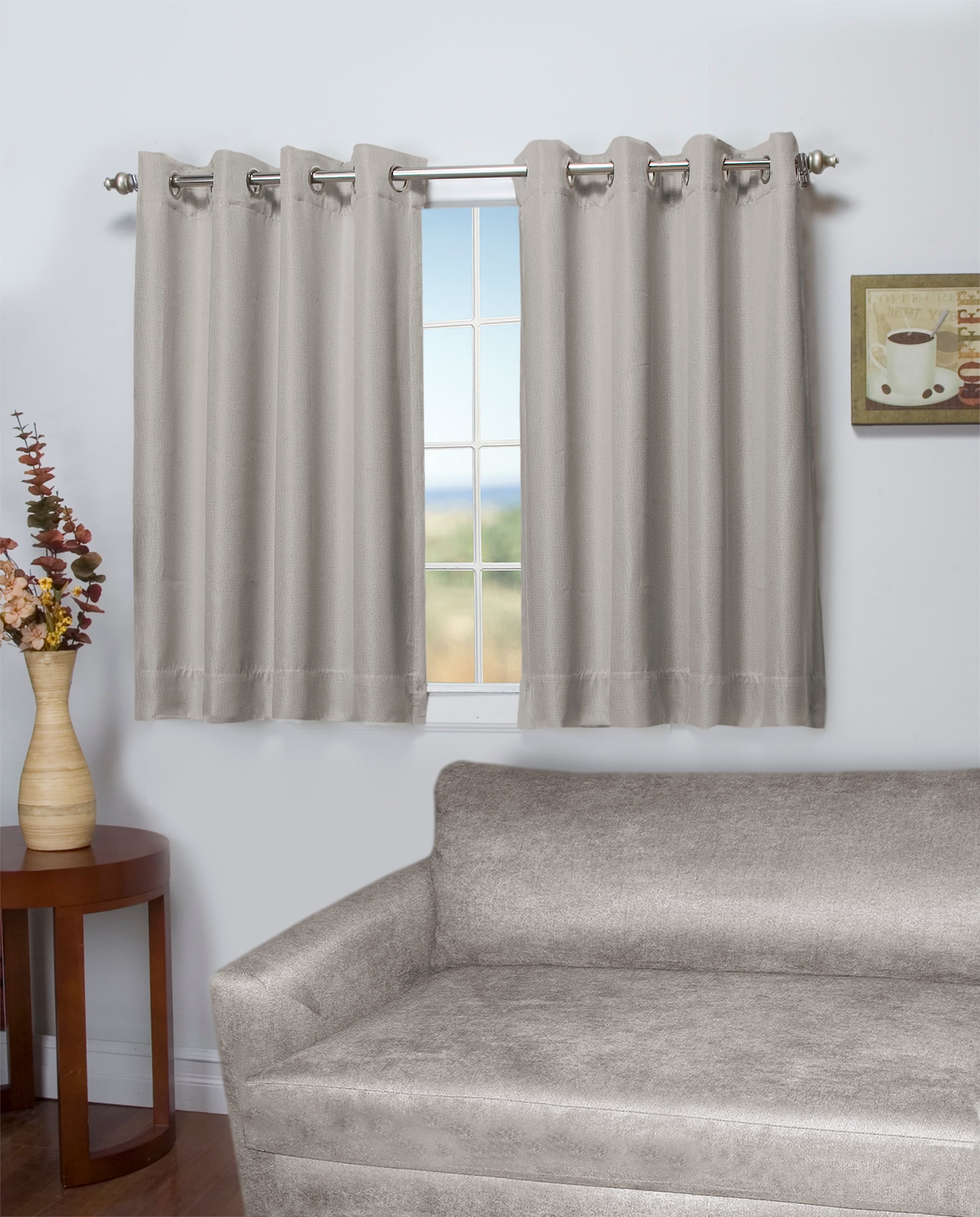 Ricardo Trading 02518-79-054-15 54-in Stone Blackout Grommet Single curtain panel