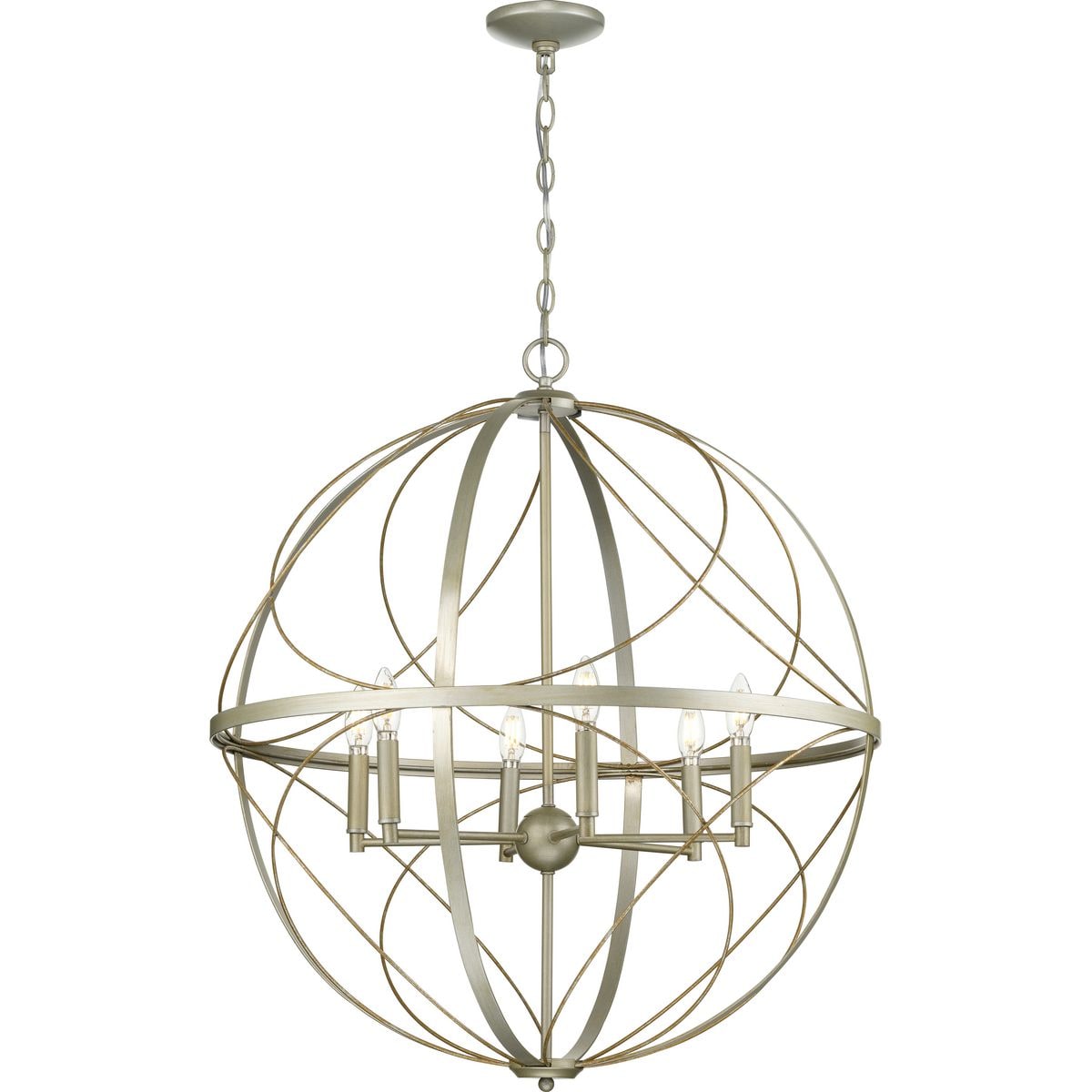 Progress Lighting Brandywine 6-light Silver Ridge Transitional Globe 