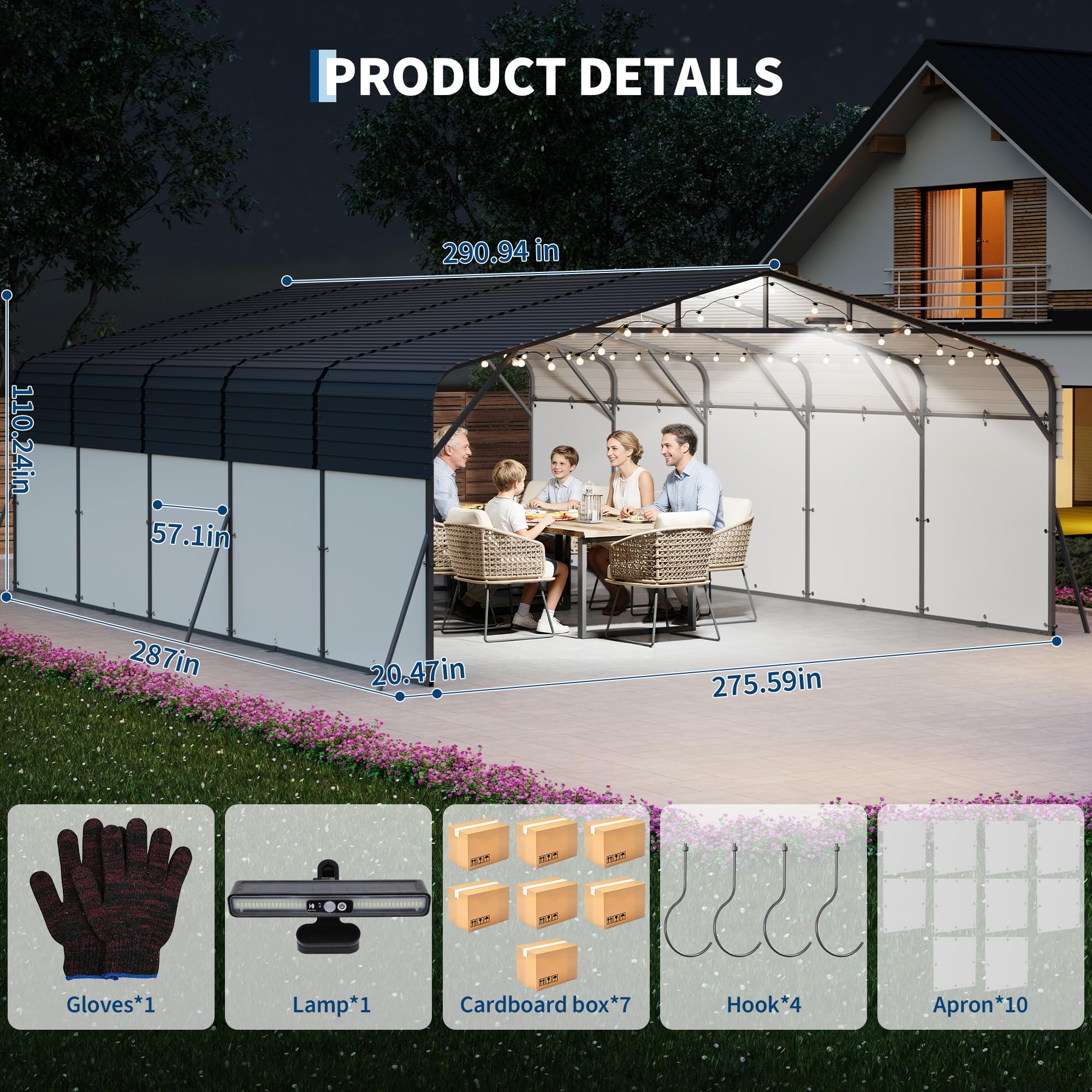 GarveeLife CLJ-F6Q7JW955SIA4V Carport-Covers - View #3