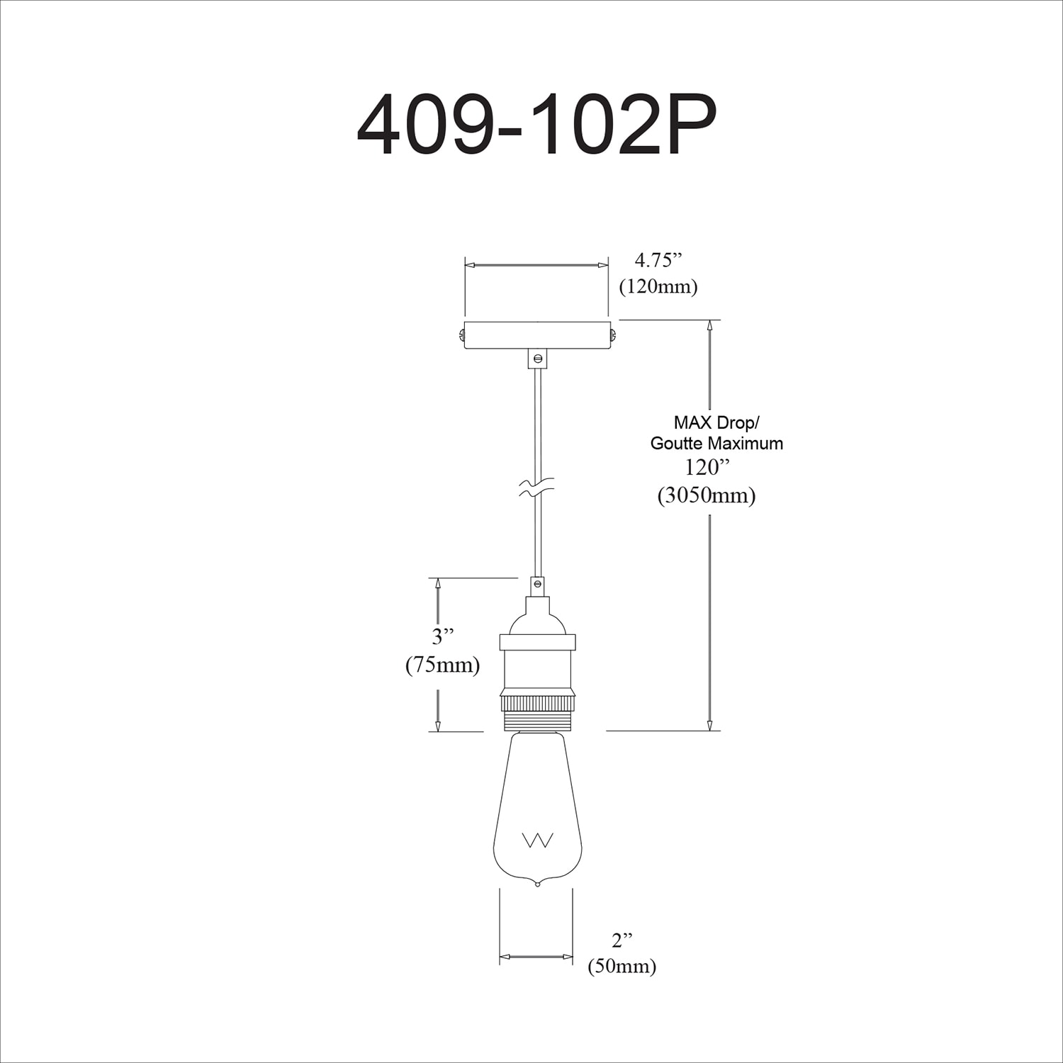 Chrome 108" Aluminum Traditional Ceiling Pendant Light