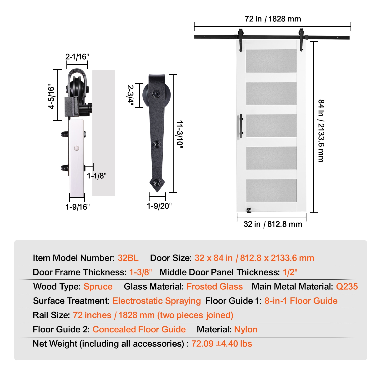 VEVOR SCBLGCMTZSMM01799V0 Barn-Doors - View #7