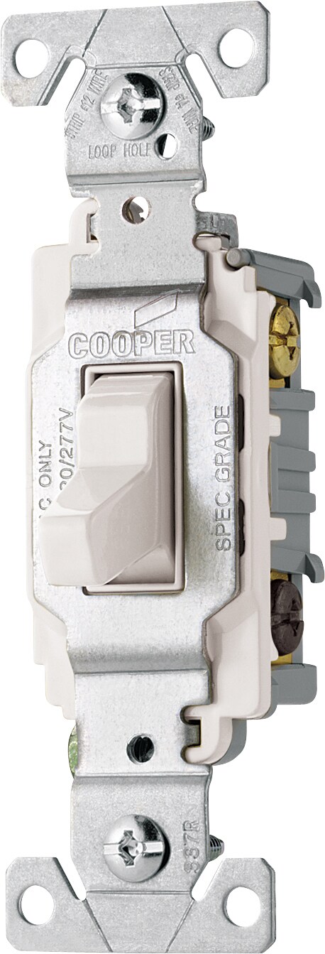 Cooper Wiring Devices CS320W-SP-L 3-way Light Switch, White
