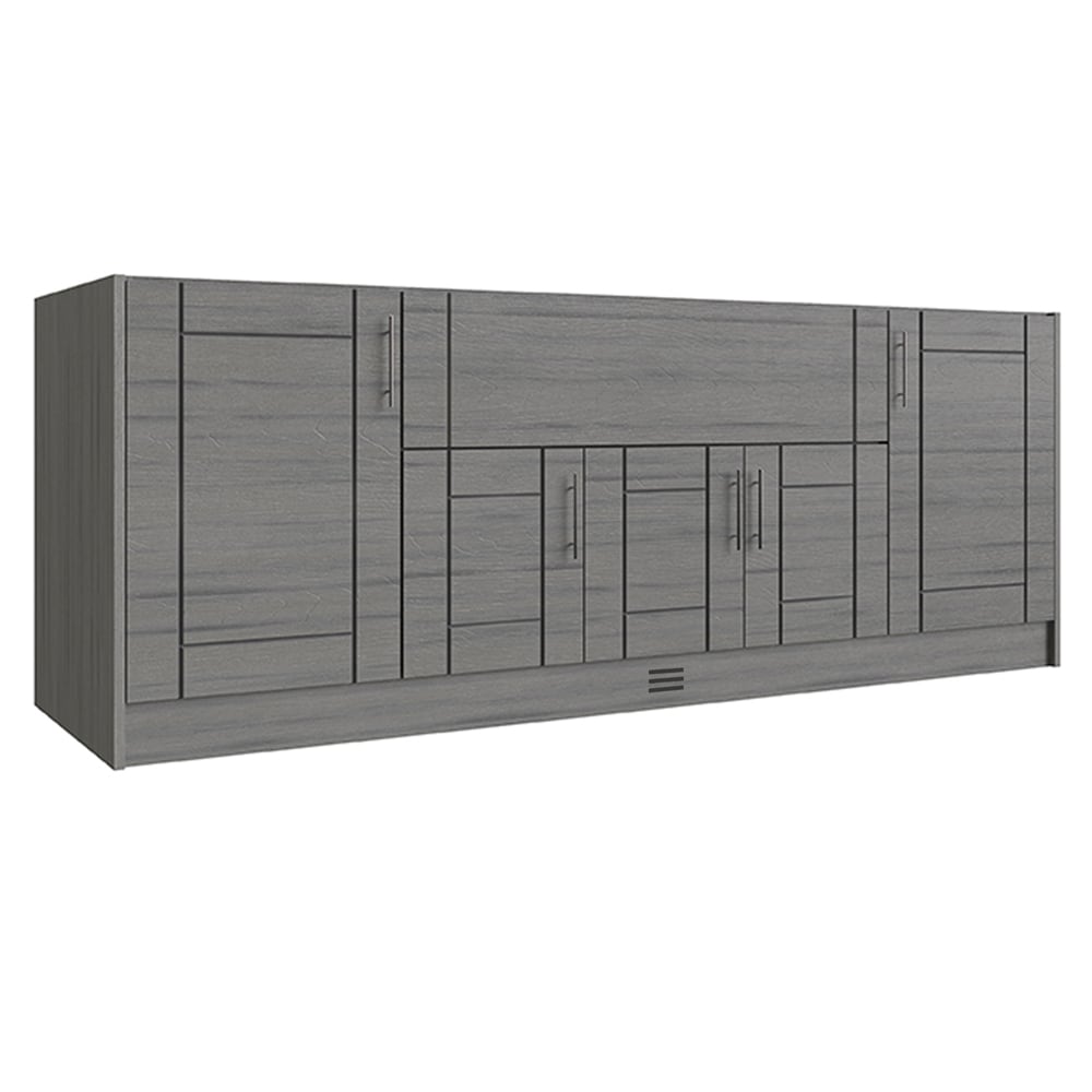 WeatherStrong WSE120I-SWW Sanibel 5 -Piece 121.25-in W x 28.5-in D x 34.5-in H Modular Outdoor Kitchen Set