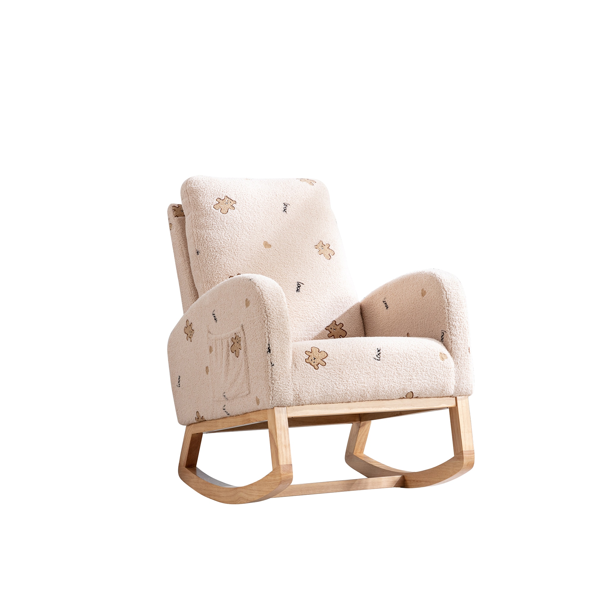 Lycvki 1583 Casual Beige Boucle Rocking Chair