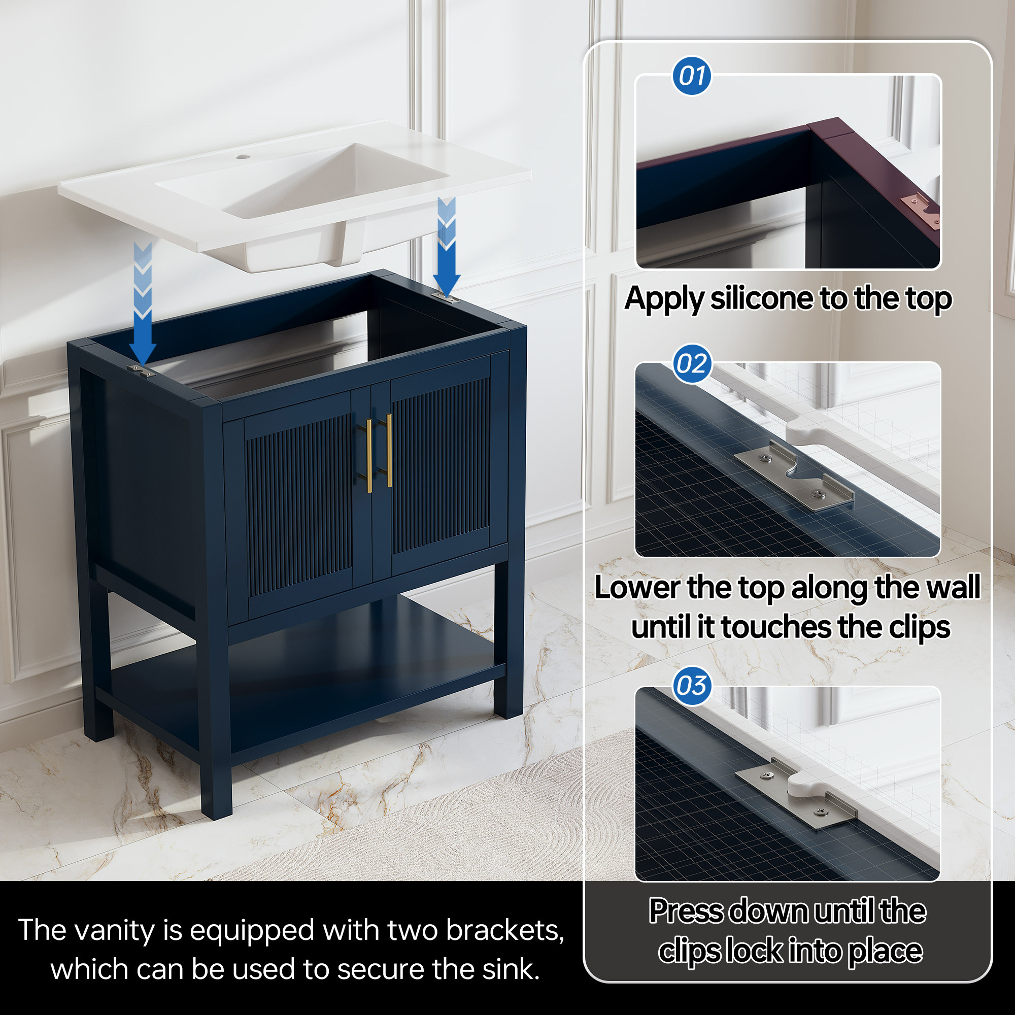 DELUXE LIVING V24014KD-31SB Bath-Vanity-Combo - View #5