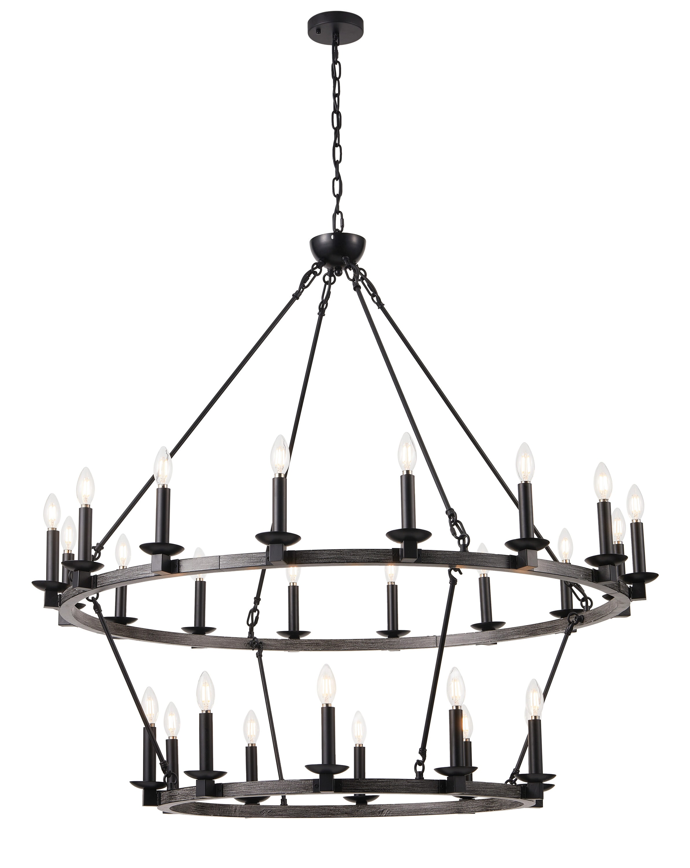 Aiwen 26Light Black Industrial Dry rated Chandelier in the Chandeliers