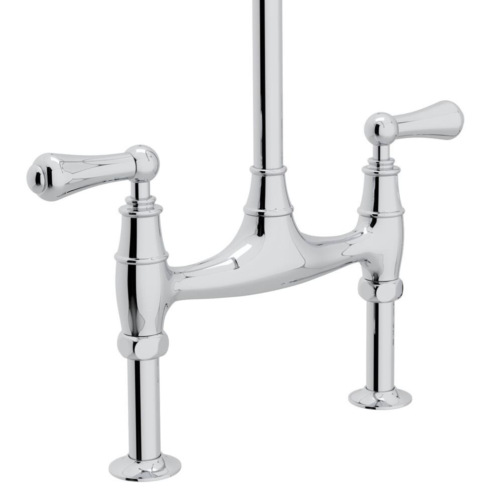 Rohl Perrin And Rowe Polished Chrome Double Handle Bridge Kitchen   08868720 