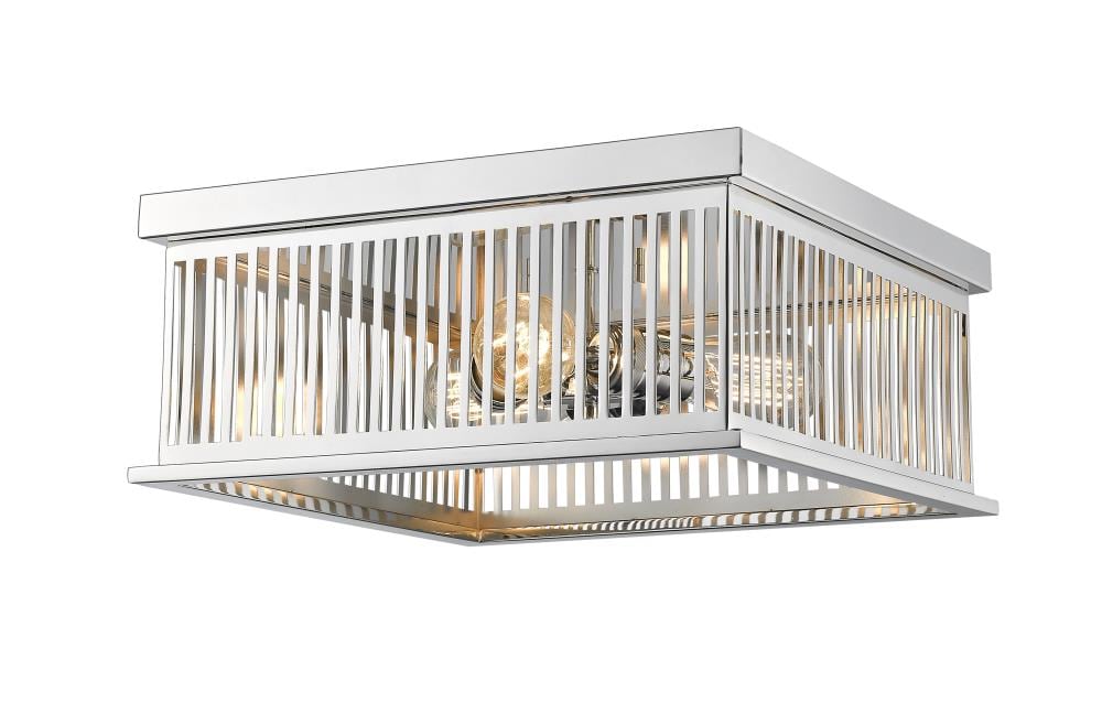 Z-Lite 333F3PN Camellia 1 -Light 15-in Polished Nickel Flush Mount Light