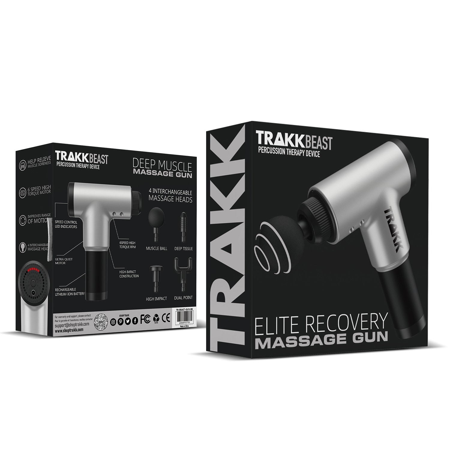 TRAKK BEAST DEEP MUSCLE 6 SPEED 4 HEAD MASSAGE GUN RUGGED, Silver in the  Stretching & Recovery department at Lowes.com