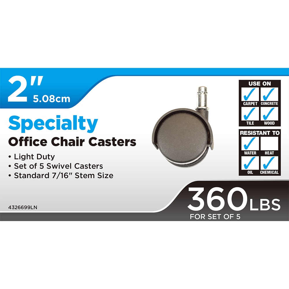 2-Inch Office Chair Stem Caster, Twin Wheel w/ Bright Brass Hood, 1-Pack –  Shepherd Hardware
