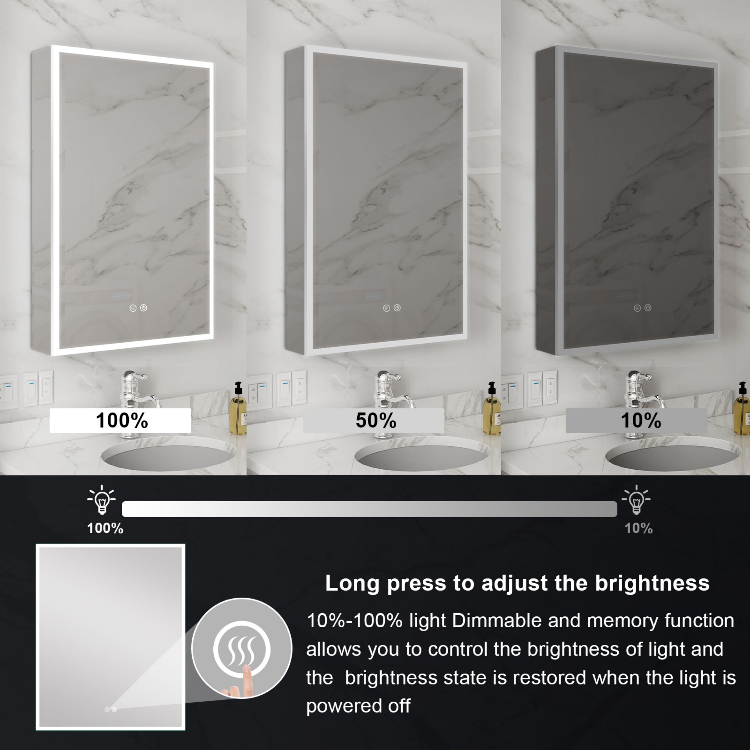 WELLFOR GIZBSO03ME Bathroom-Medicine-Cabinets - View #5