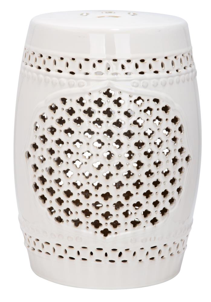 Safavieh 17.5-in Cream Ceramic Barrel Garden Stool #ACS4506B