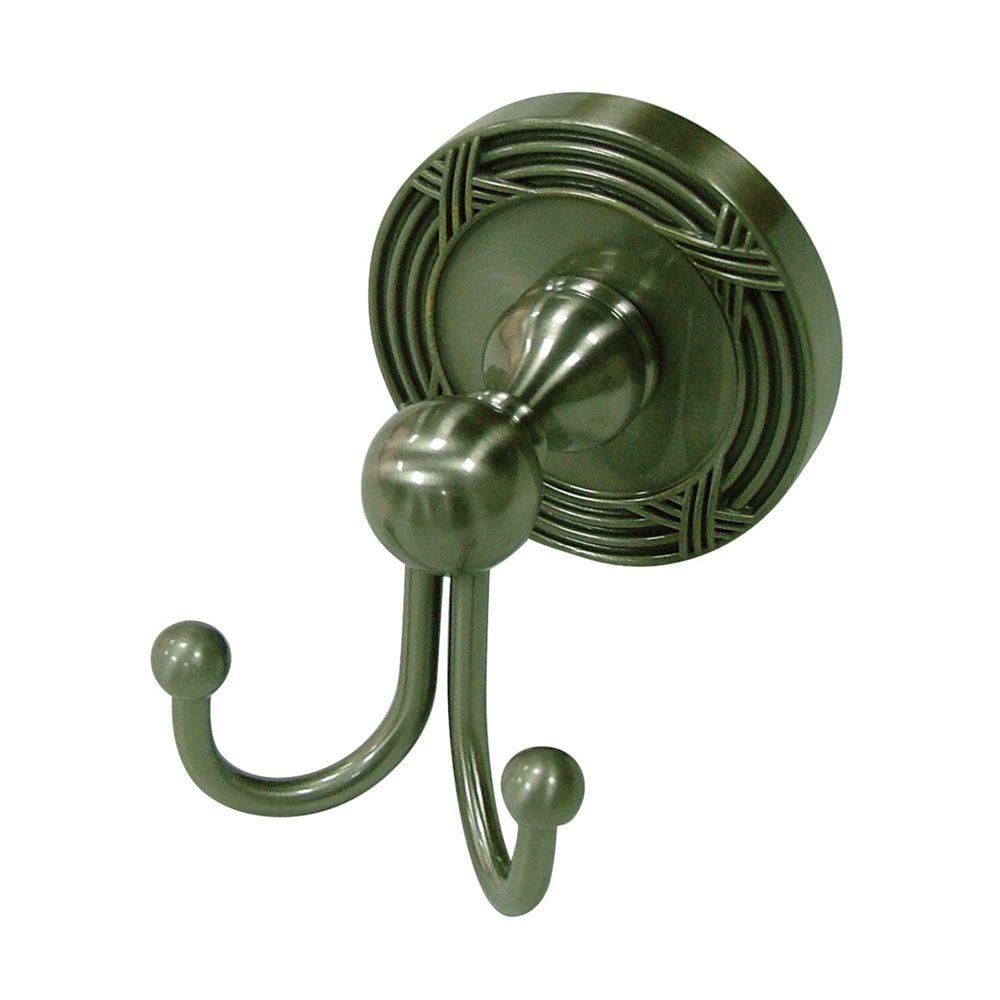 Elements of Design EBA9317SN Georgian Satin Nickel 2-Hook Wall Mount Towel Hook
