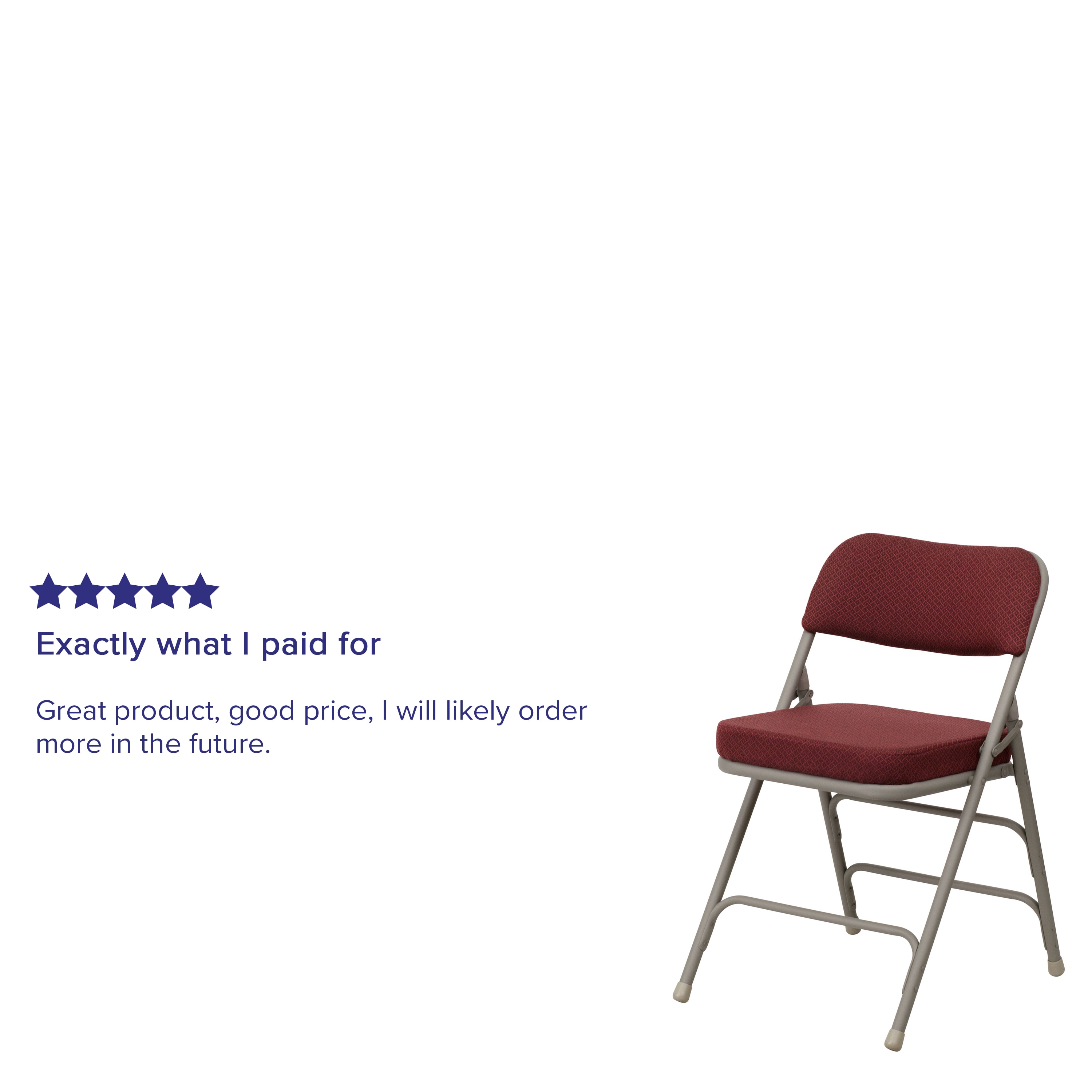 Hercules Series Burgundy Fabric Metal Folding Chair with Adjustable Height